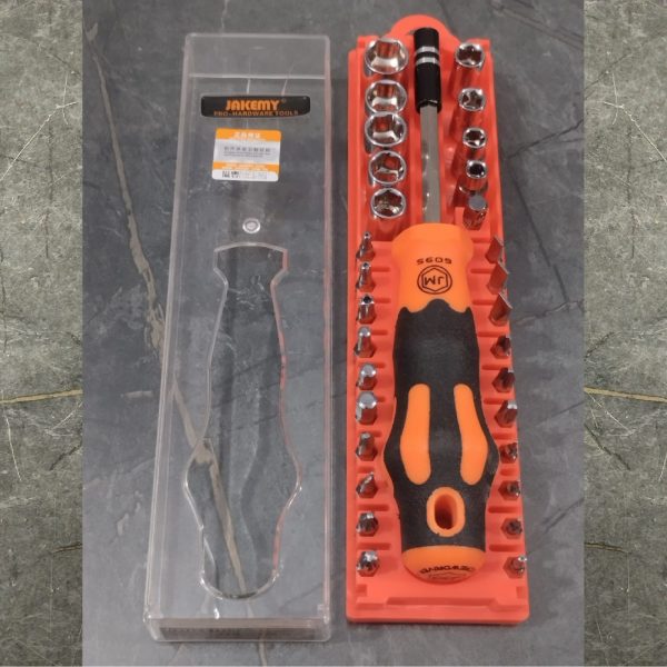 JAKEMY JM-6095 31 in 1 Professional Nut and Screwdriver Set (with non-slip handle and magnetic bits)