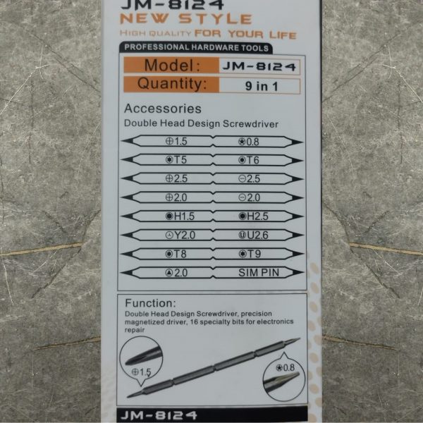 JAKEMY JM-8124 9 in 1 Professional Screwdriver Set