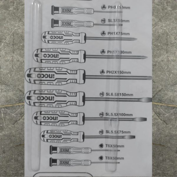 INGCO HKSD1058 10 pcs Screwdriver Set