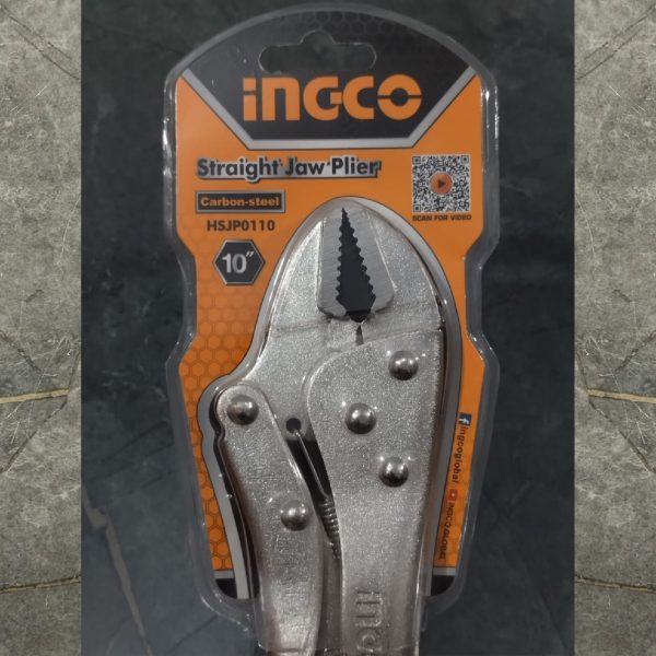 INGCO HSJP0110 Straight Jaw Locking Plier 10"