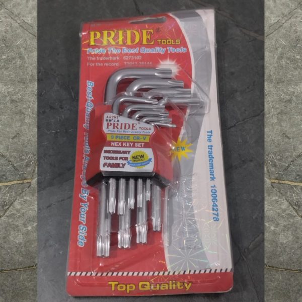 PRIDE 9 Pcs Star/Torx Key Set