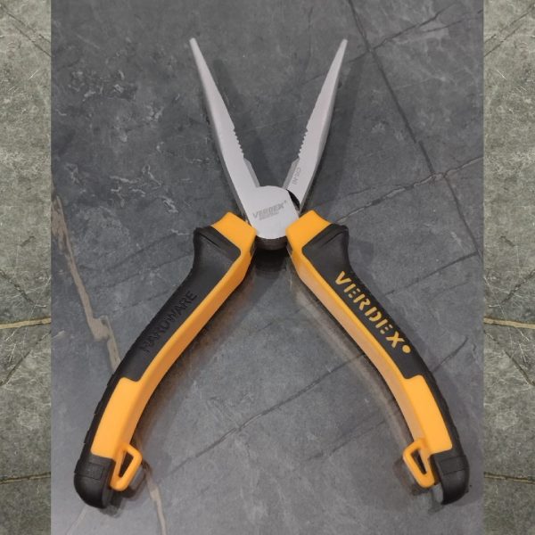 VERDEX 8" Nose Plier yellow handle (chrome vanadium)