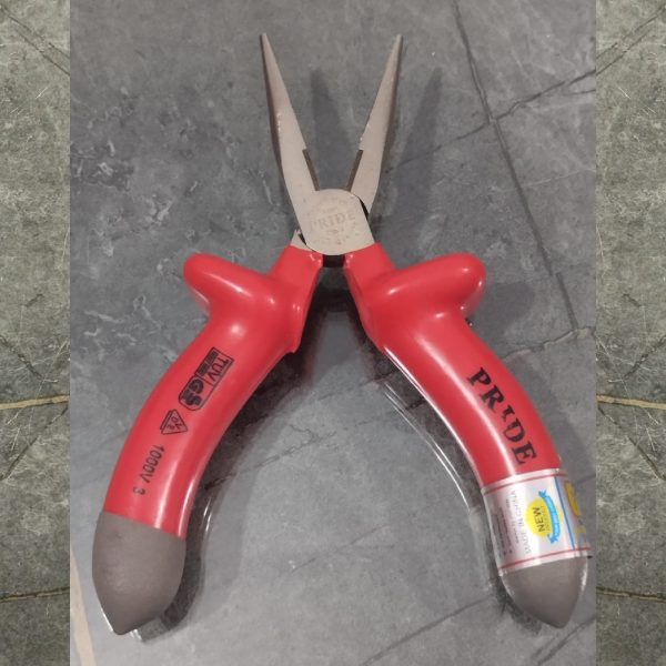 PRIDE 6" Nose Plier insulated handle grip with half chrome