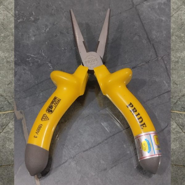 PRIDE 6" Nose Plier insulated handle grip with half chrome