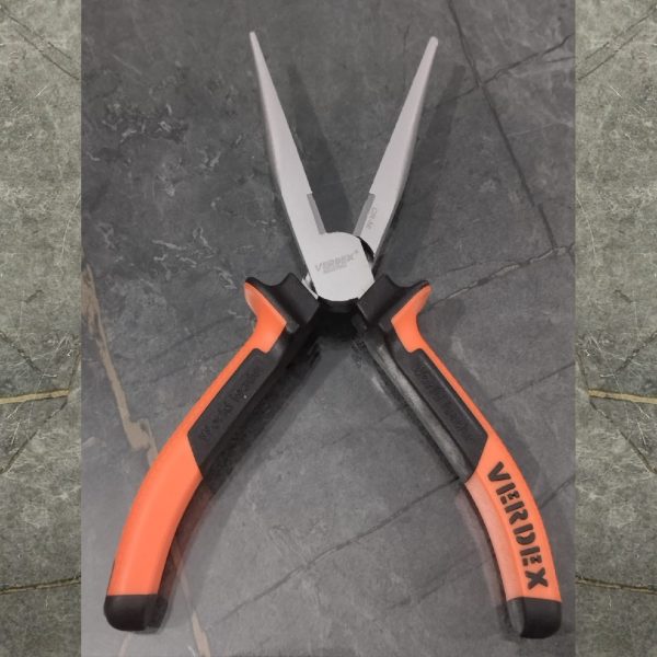 VERDEX 8" Nose Plier orange handle (chrome vanadium)