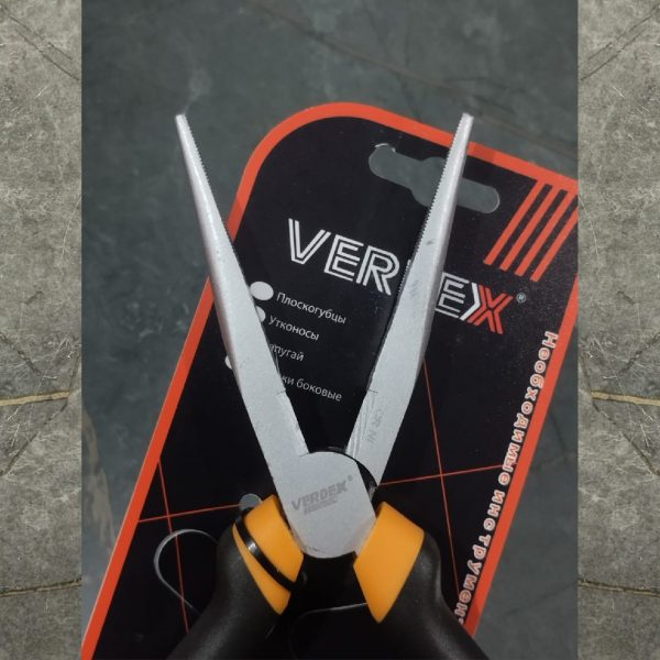 VERDEX 8" Nose Plier black handle with chrome