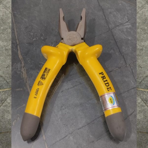 PRIDE 8" Combination Plier insulated handle grip with half chrome