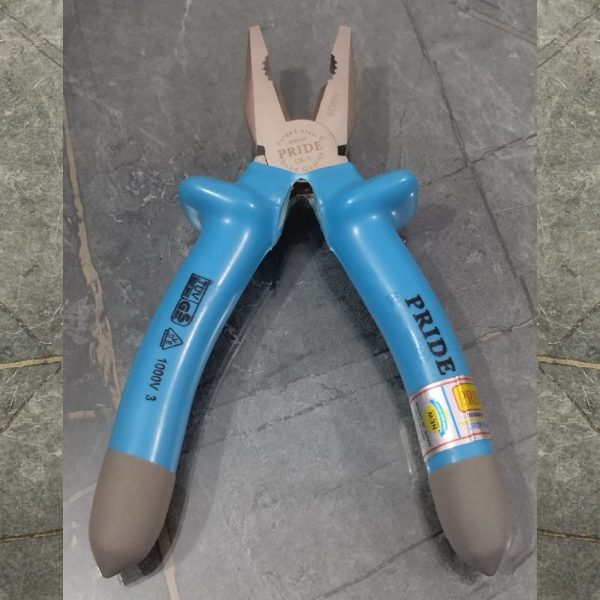 PRIDE 8" Combination Plier insulated handle grip with half chrome