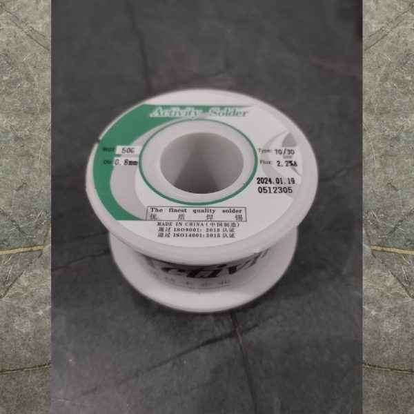 Activity 50g solder wire 70/30 2.2% flux china made 0.8mm