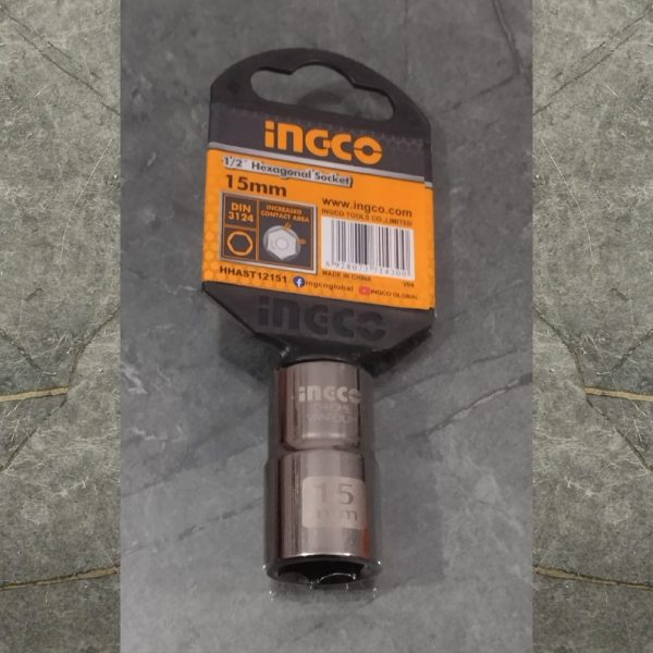INGCO HHAST12151 1/2" Hexagonal Socket / Goti 15mm