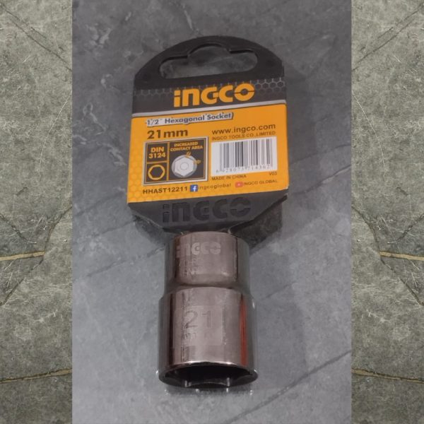 INGCO HHAST12211 1/2" Hexagonal Socket / Goti 21mm
