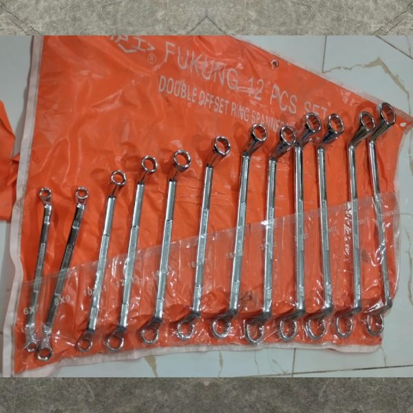 FUKUNG BRAND 12 Pcs Offset Ring to Ring Spanner Set