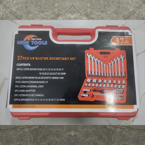 NEW TOOLS 37 Pcs Socket Wrench and Spanner Set