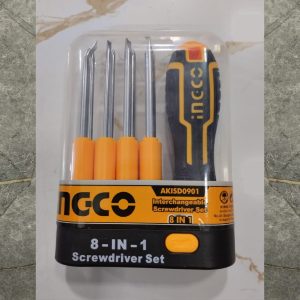 INGCO AKISD0901 8 In 1 Interchangeable Screwdriver Set