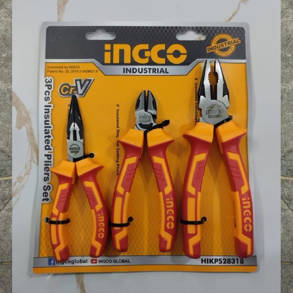 INGCO HIKPS28318 3 Pcs Insulated Pliers Set