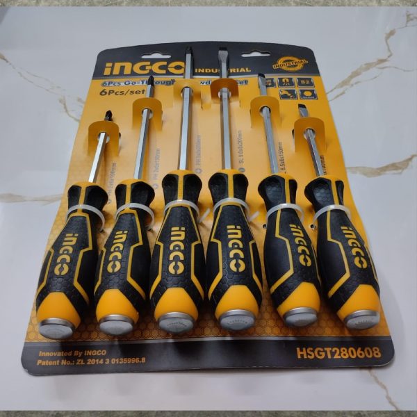 INGCO HSGT280608 6 PCS Go-Through Screwdriver Set