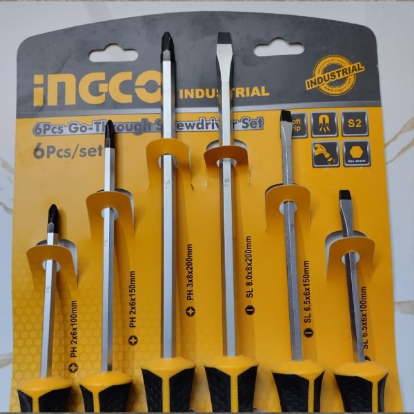 INGCO HSGT280608 6 PCS Go-Through Screwdriver Set