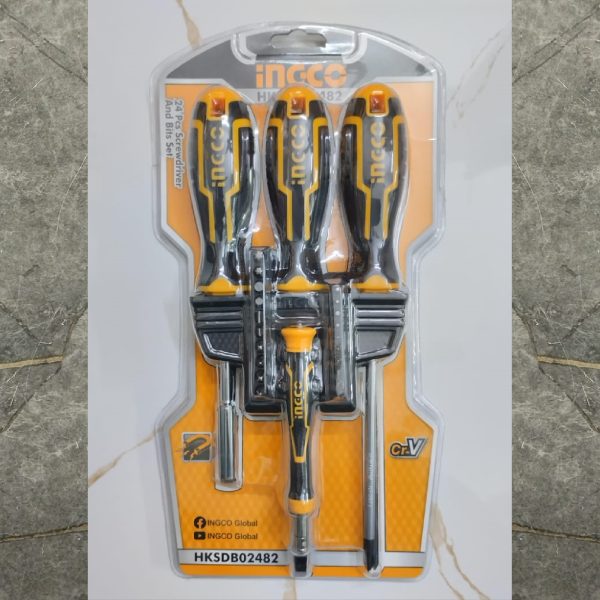 INGCO HKSDB02482 24 Pcs Screwdriver And Bits Set