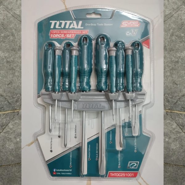 TOTAL THTDC251001 10 Pcs Screwdriver Set